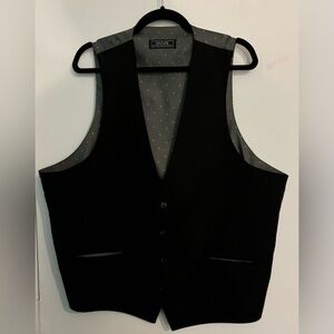 Couture 1910 Mens‎ XL Black Gray Interior/Exterior Pockets Vest Adjustable